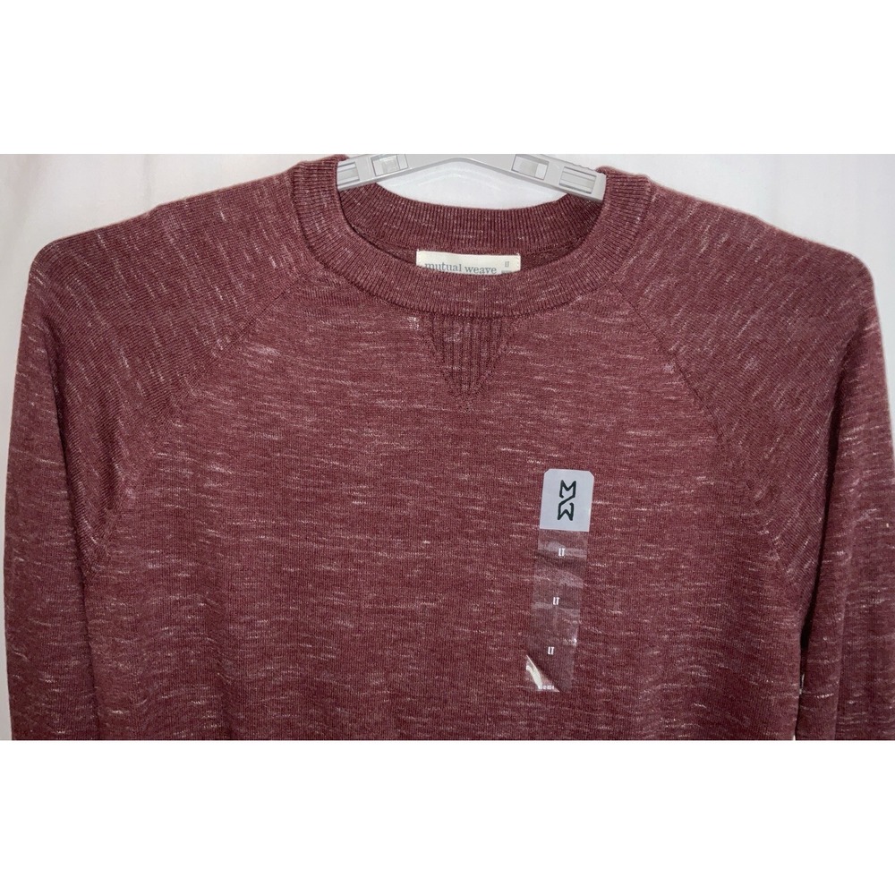 NWT Men's Big Tall Mutual Weave Lightweight Sweater Burgundy Heather Large Tall - Picture 2 of 7